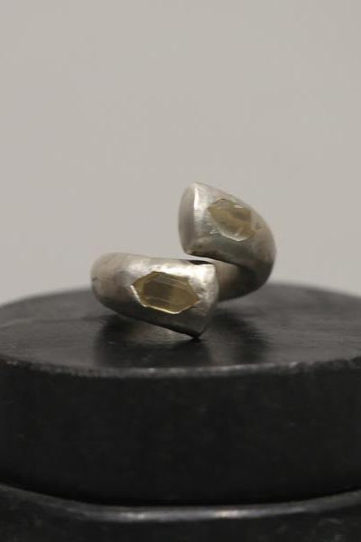 Parts of Four Twisted Druid Ring E1601-15- MA+HER (Twisted MA+HER medium matte sterling silver + crystal) PPOF25